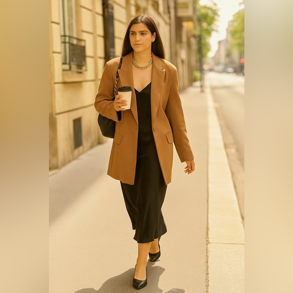 Caramel Brown oversized blazer